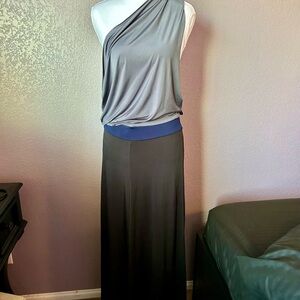TYME Black Maxi Skirt with Navy Waistband